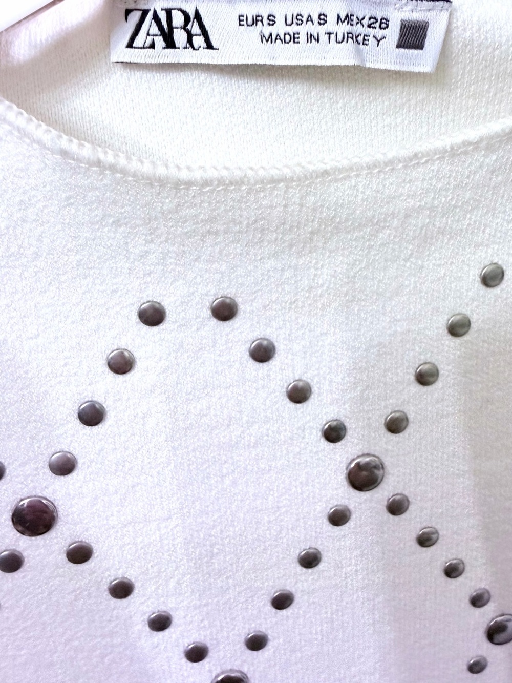 Zara Ivory Studded Knit Sheath Dress - Picture 5 of 5
